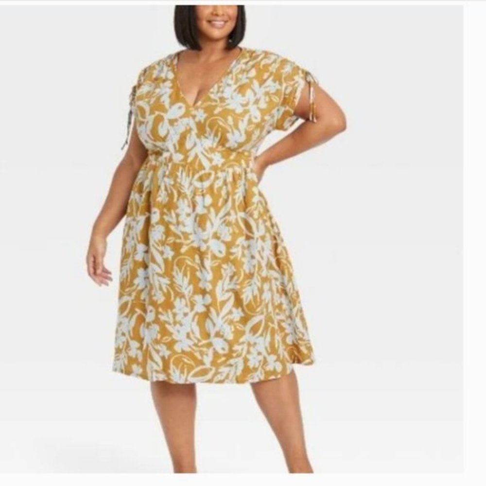 Ava & Viv Floral‎ Midi Dress Size 1X